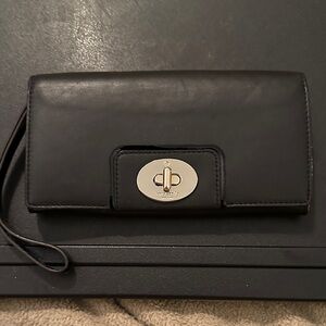 Kate Spade Black Leather Wristlet Wallet